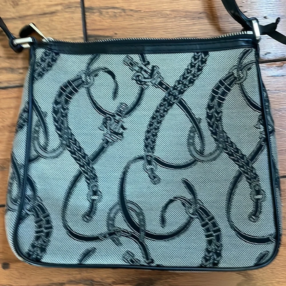 Ralph Lauren Black and Cream Crossbody Bag